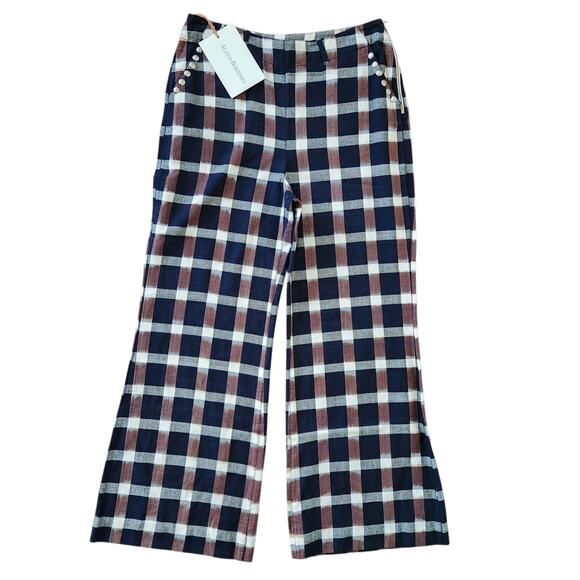 ALIX OF BOHEMIA Charlie Plaid Princess Wide Leg Cotton Pants XL Retro Designer - Picture 2 of 10